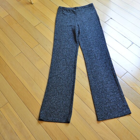 Reformation Women's Black Metallic Wide Leg Trousers Pants Size S - Picture 2 of 8